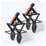 Mole Traps That Kill Best, 2 Pack Scissor Mole Trap, Sleek Black Stainless Steel Finish - Retail: $41