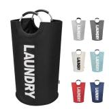 DOKEHOM 90L Large Laundry Basket, Collapsible Laundry Bag, Freestanding Tall Clothes Hamper, Foldable Washing Bin (Black) - Retail: $12