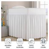 Cottingon Dorm Room Bed Skirt, 100% Microfiber, White, Twin XL-46 Drop - Retail: $27