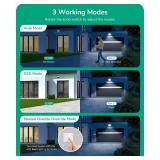 EDISHINE 240 Degree Motion Sensor, Replacement Motion Detector for Outdoor Lights, Adjustable Time and Detection Range Up to 60FT, 3 Modes PIR Motion Sensor for Floodlight, Black, UL Listed - Retail: 