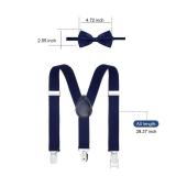 Haysandy 6 Set Men Suspender and Bow Tie Set Bulk Pack Y Back Y Shape Adjustable Elastic Suspender for Adult Women(Dark Blue) - Retail: $18