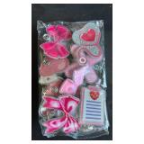 XunYee 8 Pack Pink Bow Badge Reels Retractable ID Name Nursing Medical Reels Badge Holder Christmas Stocking Gift for Nursing Student, ID Card Office Nurses Student, Teacher, Medical Worker - Retail: 