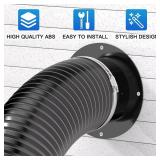 HonandGuan Duct Connector Flange 6 Inch, Plastic 6 Inch Dust Collection Fittings Dryer Vent Connector Flange For Heating Cooling Ventilation System, Black. - Retail: $12