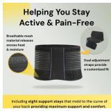 BraceUP Back Brace for Men and Women Lower Back - Breathable Waist Lumbar Support Belt for Sciatica, Herniated Disc, Scoliosis Back Pain Relief, with Dual Adjustable Straps (LXL 35-43 In) - Retail: $2