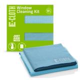 E-Cloth Window Cleaning Cloth - Eco Packaging - Glass Cleaning Cloth, Streak-Free Windows with Just Water, Microfiber Towel Kit for Windows, Car Windshield, Mirrors - Alaskan Blue - Retail: $15