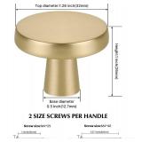 Haliwu 15 Pack Brushed Gold Cabinet Knobs Gold Dresser Drawer Knobs Round Brass Kitchen Cabinet Hardware Zinc Alloy - Retail: $34