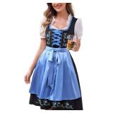 SCARLET DARKNESS Oktoberfest Costumes Women Authentic German Dirndl Dress Traditional Blue S - Retail: $70
