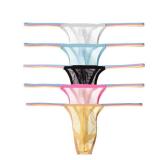 Pdbokew Menfts Transparent Thong Underwear Seamless Thongs 5Pack Large - Retail: $26