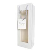 HANSWARE 6PCS Wine Gift Bags with Handles for Bottles Gifts Clear Window Paper Wine Bag for Valentines,Wedding,Easter,Christmas,Baby Shower,Birthday Party,White-6PCS - Retail: $10