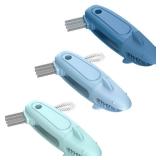 TQRR SharkBrush-3 in 1 Cup Lid Gap Cleaning Brush Set, 3Pcs Bottle Gap Cleaner Brush, Silicone Cup Lid Brush, Multifunctional Bottle Brush, Cleaning Tools for Home Kitchen Office (Blue) (3, Blue) - Re