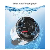 TIKSCIENCE 73-10 ohm Marine Fuel Lever Gauge 2\ 52mm Universal Boat Fuel Gas Tank Meter 9-32V with Led Backlight Fit for Car Truck Generator Engine, Black - Retail: $23in
