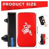 Poen 3 Pcs Taekwondo Kick Pads Muay Thai MMA Karate Sparring Gear Martial Arts Kickboxing Training Pads Punching Striking Target Equipment PU Leather Paddles Strike Curved Kick Shield(Red) - Retail: $