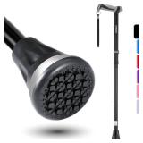 REHAND Walking Cane - Foldable, Adjustable, Collapsible Walking Canes for Men and Women, Heavy Duty All Terrain Tip, with Travel Bag | Walking Sticks for Seniors and Adults (Natural Black) - Retail: $