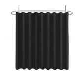Biscaynebay Fabric Extra Wide Shower Curtain Liners 96\ Width by 72\in Length, Black Water Resistant Bathroom Curtains, Rust Resistant Grommets Top Weighted Bottom Machine Washable - Retail: $16in