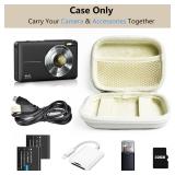 Linpr Digital Camera Case for CAMKORY, KODAK PIXPRO FZ45FZ55, Canon IXUS 285 HS, Lecran, Small Travel Compact Camera Holder with Mesh Pocket for Accessories SD Card (White) - Retail: $10