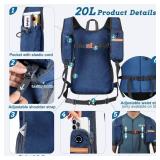 BECOJADDE 20L Small Hiking Backpack for Men Women Foldable Packable Back Pack Ultralight Hiking Daypack for Travel Camping Outdoor, Navy Blue - Retail: $30