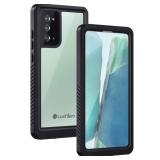 Lanhiem Galaxy Note 20 Case, Built-in Screen Protector with Fingerprint Film Waterproof Dustproof Case, Full Body Heavy Duty Protective Cover for Samsung Galaxy Note 20 6.7 inch (BlackClear) - Retail: