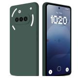 GiiYoon Silicone Case Compatible with Nothing Phone 3a, Full Body Silky Soft Touch Phone Case with Camera Protection, Shockproof Cover with Microfiber Lining, Green - Retail: $10