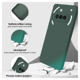 GiiYoon Silicone Case Compatible with Nothing Phone 3a, Full Body Silky Soft Touch Phone Case with Camera Protection, Shockproof Cover with Microfiber Lining, Green - Retail: $10