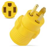RVhouse NEMA 6-50P to 14-50R RV Electrical Power Adapter 240V Compact 50Amp 3-Prong Male Plug to 50Amp 4-Prong Female Receptacle Generator Connection for RV Trailer Camper EV Charger Welder - Retail: 