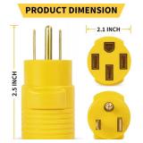 RVhouse NEMA 6-50P to 14-50R RV Electrical Power Adapter 240V Compact 50Amp 3-Prong Male Plug to 50Amp 4-Prong Female Receptacle Generator Connection for RV Trailer Camper EV Charger Welder - Retail: 