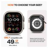 Goton 2 in 1 Waterproof Case for Apple Watch Ultra 321 Screen Protector 49mm, 360 Protective Glass Face Cover Hard PC Bumper + Back Frame for iWatch Ultra Accessories 49 mm, Clear - Retail: $13