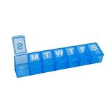 Amazon Basic Care Weekly (7-Day) Pill Organizer, Vitamin Planner, And Medicine Box, Medium Compartments, Blue - Retail: $4
