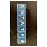 Amazon Basic Care Weekly (7-Day) Pill Organizer, Vitamin Planner, And Medicine Box, Medium Compartments, Blue - Retail: $4