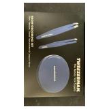 Tweezerman Brow and Lash Set - Compact Mirror, Mini Slant Tweezer and Lash Curler for All Eye Shapes - Retail: $30