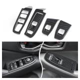 INTGET 4PCS Window Switch Panel Covers for 2024 2025 2026 Subaru CrosstrekImpreza Accessories Carbon Fiber Plastic Window Control Switch Button Cover (4pcs) - Retail: $46