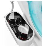 CLEAR REAR Bidet Attachment for Toilet Seat - Non-Electric, Self-Cleaning Dual Nozzle, Adjustable Water Pressure, Rear and Feminine Wash Hygienic Bathroom Upgrades - Fits Elongated Toilets (White) - R