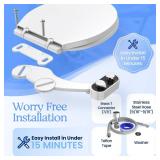 CLEAR REAR Bidet Attachment for Toilet Seat - Non-Electric, Self-Cleaning Dual Nozzle, Adjustable Water Pressure, Rear and Feminine Wash Hygienic Bathroom Upgrades - Fits Elongated Toilets (White) - R