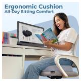 5 STARS UNITED Seat Cushion for Tailbone Pain Relief  Memory Foam Cushion for Coccyx, Hip, Hemorrhoid, Sciatica and Post-Surgery Recovery  Wheelchair, Car, Desk, Gaming and Office Chairs, L Gray -