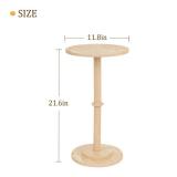 MaxSmeo Drink Table, Small Side Table for Small Spaces, Modern Round End Table with Fluted Wood Leg, Natural - Retail: $40