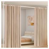 SUNALLY Room Divider Curtain Rod, No Drilling Room Separator for Space Partition Adjustable 4-10ft(H) 28-70inch(W) Heavy Duty Temporary Wall Divider Floor to Ceiling Tension Rod, White - Retail: $40