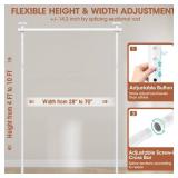 SUNALLY Room Divider Curtain Rod, No Drilling Room Separator for Space Partition Adjustable 4-10ft(H) 28-70inch(W) Heavy Duty Temporary Wall Divider Floor to Ceiling Tension Rod, White - Retail: $40
