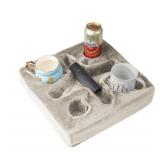 Couch and Bed Cup Holder Pillow, Sofa Refreshment Tray for DrinksRemote ControlSnacks Holder (Beige) - Retail: $25
