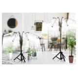 Grow Light with Stand, 200W 6000K Full Spectrum Gooseneck Floor Plant Light for Indoor Plants Growing,5 Dimmable Levels and Auto OnOff Timer, Tripod Stand Adjustable 15-48 in - Retail: $50