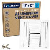 12x12 Inch (Duct Opening) Aluminum 4-Way Air Flow Vent  HVAC Vent Cover for Wall or Ceiling  Quiet HVAC Wall Register - Multi-Shutter Damper  Adjustable Curved Blade - Plastic Seal for Tight Fit