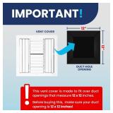 12x12 Inch (Duct Opening) Aluminum 4-Way Air Flow Vent  HVAC Vent Cover for Wall or Ceiling  Quiet HVAC Wall Register - Multi-Shutter Damper  Adjustable Curved Blade - Plastic Seal for Tight Fit