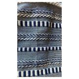 Handwoven Navy and White Striped Pillow Cover 2.5x1ft 2 Pack - Retail: $45
