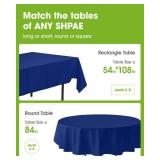 Pureegg Plastic Table Cloth Disposable 10 Pack, 54 x 108 Inch Table Cloths, Patriotic Decorations, Thanksgiving, Veterans Day Tablecloths, Rectangle, Plastic Cover, Leakproof and Sturdy, Navy Blue - R