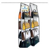 zebricolo, purse organizer, 2Pack, purse organizer for closet,NEW improved Larger, purse storage, Heavy Duty Hooks,handbag organizer, Space-Saving Design, closet organizer, Visibility, WhiteBlack - Re