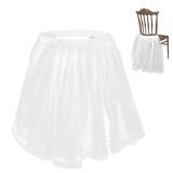 Lusofie Chair Tulle Tutu, 3 Layer Veil Fluffy Chair Skirt Chair Cover Cloak for Wedding, Baby Shower Party Decoration(White, 20 x 20) - Retail: $10
