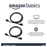 Amazon Basics HDMI Cable, 2-Pack, 6ft, 4K@60Hz, High-Speed 4K HDMI 2.0 Cord (18Gbps), 2160p, 48 bit, Compatible with TVPS5XboxRoku, Black - Retail: $9