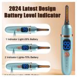 Heated Eyelash Curlers with Battery Indicator, Electric Eyelash Curler 3 Temperature Modes LED Display USB Rechargeable Makeup Tools, Heated Lash Curler Ideal Christmas Gift for Women (Blue) - Retail: