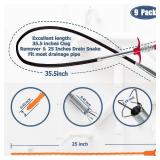 35.5inch Drain Clog Remover(1pcs), 25inch Drain Snake Hair Remover(6pcs) ? Cleaning Brush(2pcs), Hair Catcher Drain Auger Cleaner Tool Set For Toilet, Kitchen Sink, Bathroom Tub, Sewer, 9 Pack - Retai
