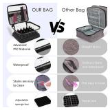 Beloving Nail Polish Organizer Bag Holds 30 Bottles (15ml0.5 fl.oz) Portable Supplies Organizer Handbag for Manicure Tools, Portable Nail Supplies Kit Organizer Carrying Case (Black) - Retail: $14