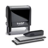 Trodat Printy 4912 Self Inking Do it Yourself (DIY) 4 line Personalized Custom Message or Address Stamp kit with Black Ink, Impression Size: 34 x 1-78 inch (Black) - Retail: $17