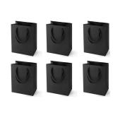 Argivean Small Black Gift Bags: 6pcs Mini Gift Bags With Handles Bulk 6.3x4.7x2.4 Inch For Wedding Party Birthday Business (S-6pcs) - Retail: $8